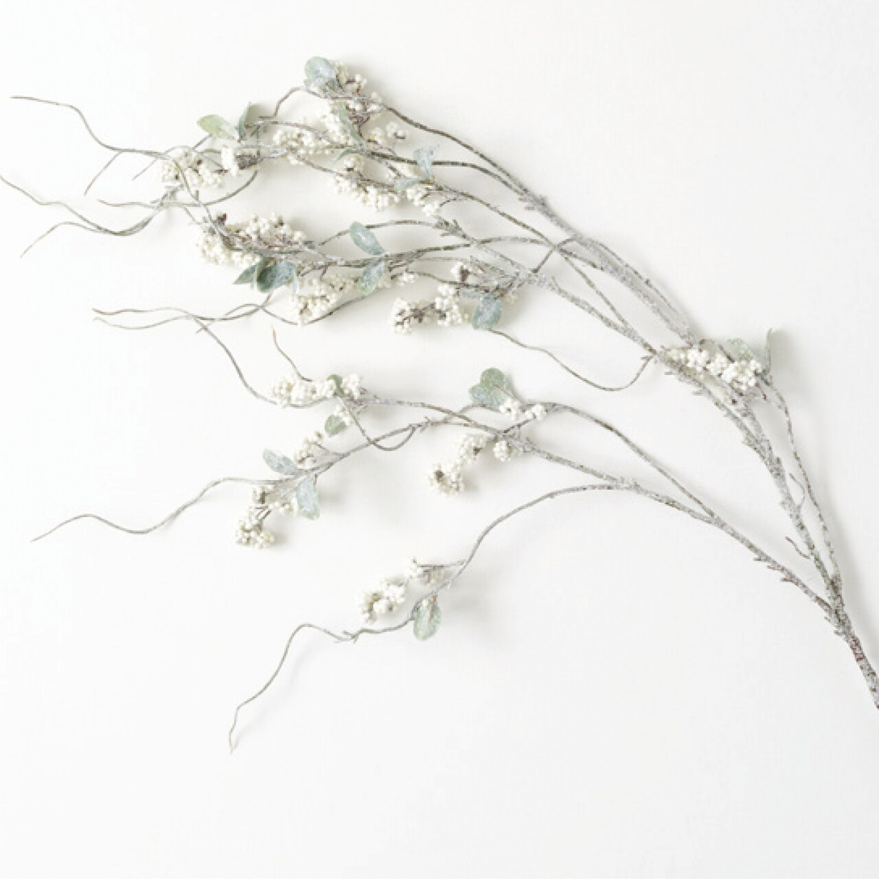 Sullivan's Christmas Snowy Berry Spray, White Faux Floral Stem for Crafting, Weddings, Home and Holiday Decoration, 45.25 Inch